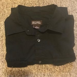 Michael Kors Black Two Pocket Button Down Shirt M